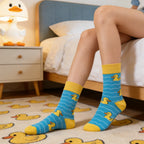 Cotton Blend Yellow Duck Pattern Casual Socks