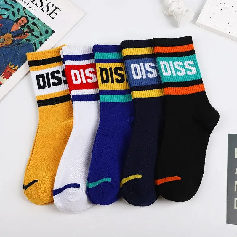 Polyester Elastane Blend Crew Socks Set