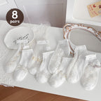 Polyester Elastane Women Low Tube Ankle Socks Set