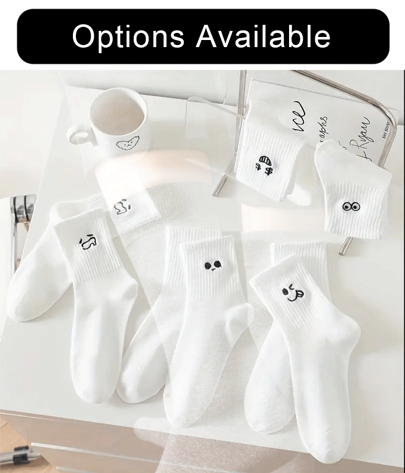 Polyester Blend Cartoon Pattern Mid Tube Socks