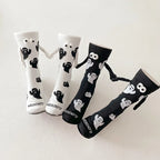 Cotton Ghost Design Magnetic Hand Holding Crew Socks