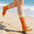 Cotton Blend Mid Calf Fox Pattern Casual Socks