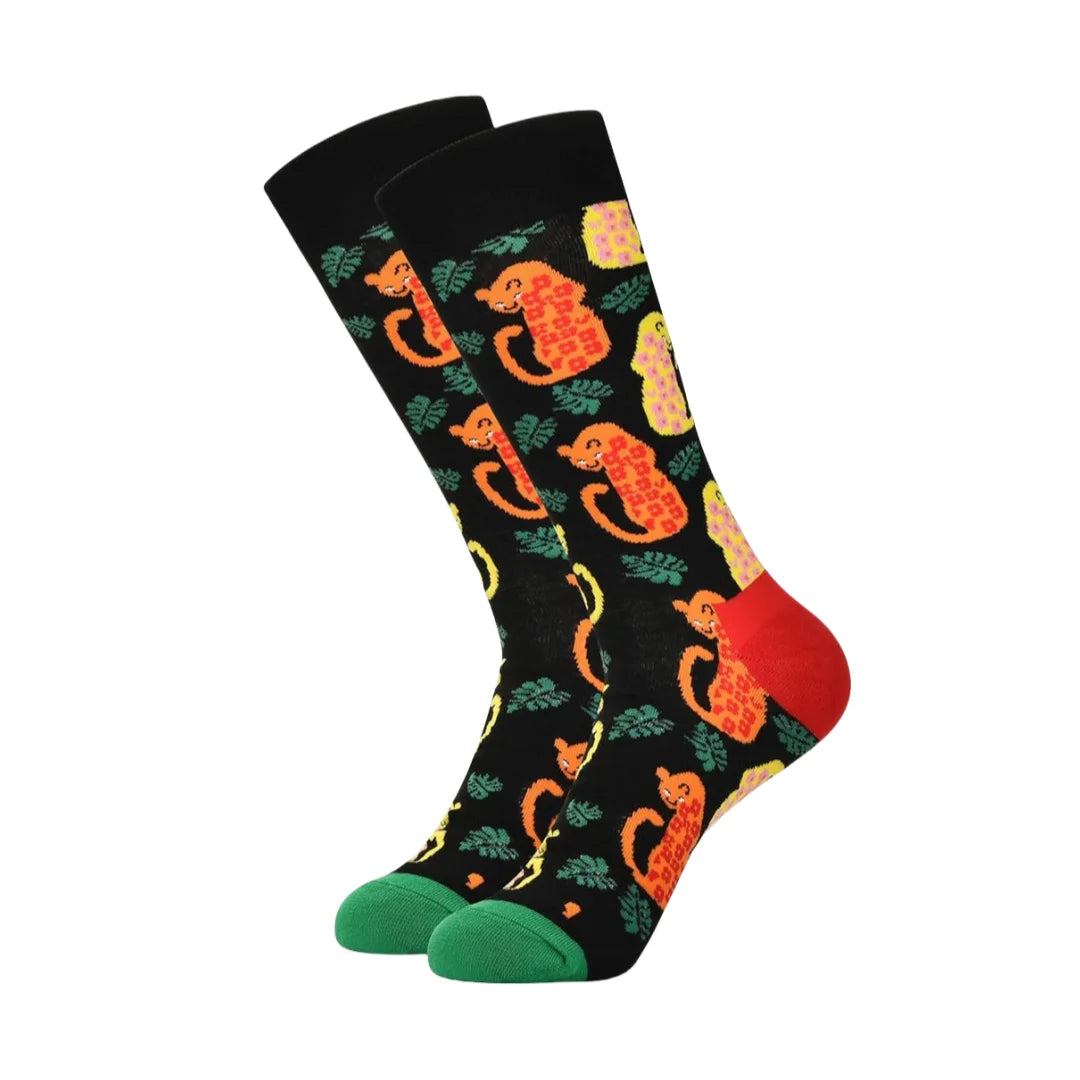 Polyester Elastane Animal Print Mid Calf Socks - 6