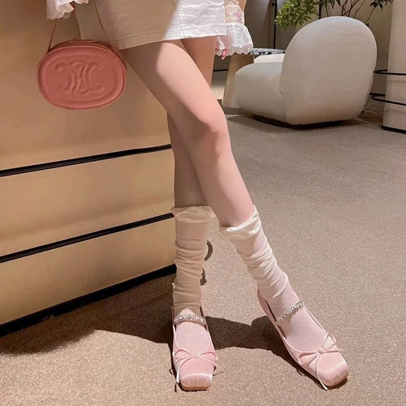 Polyester Blend Mid Tube Casual Socks for Women - 8