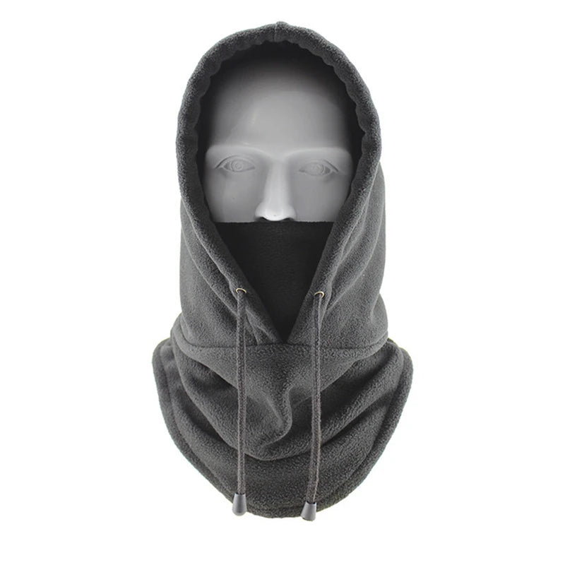Cotton Polyester Fleece Thermal Hooded Neck Warmer Winter Hat