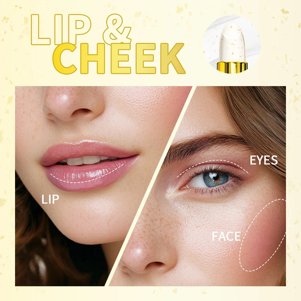 Gold Flake Color Changing Lip Balm Moisturizing Lipstick