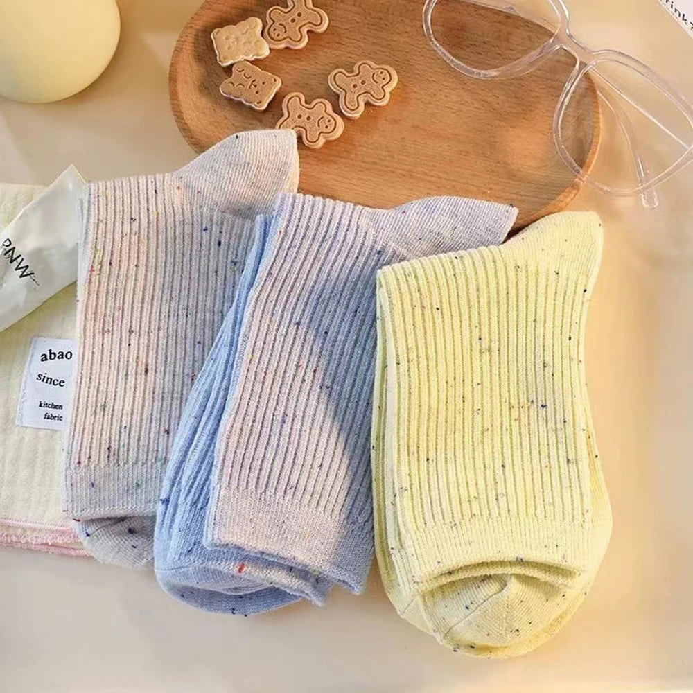 Polyester Elastane Blend Mid Tube Casual Socks