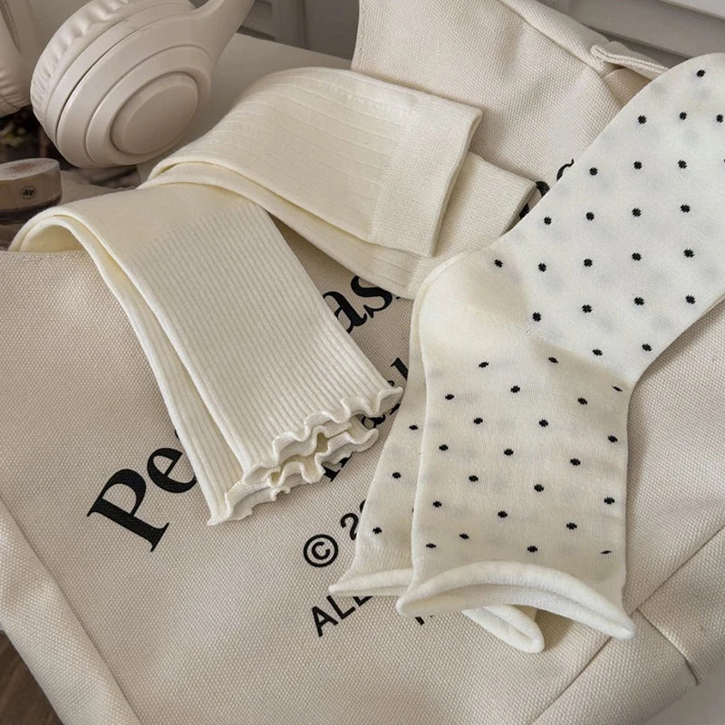 Polyester Elastane Casual Mid Tube Socks For Women