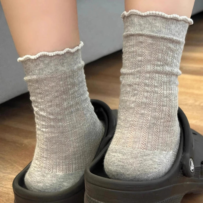 Polyester Elastane Casual Mid Tube Socks