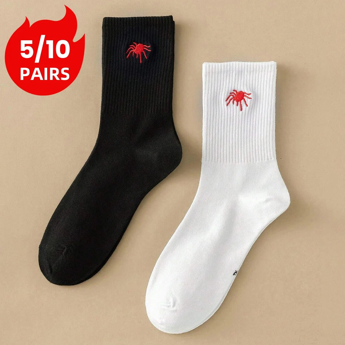 Polyester Elastane Knit Crew Socks
