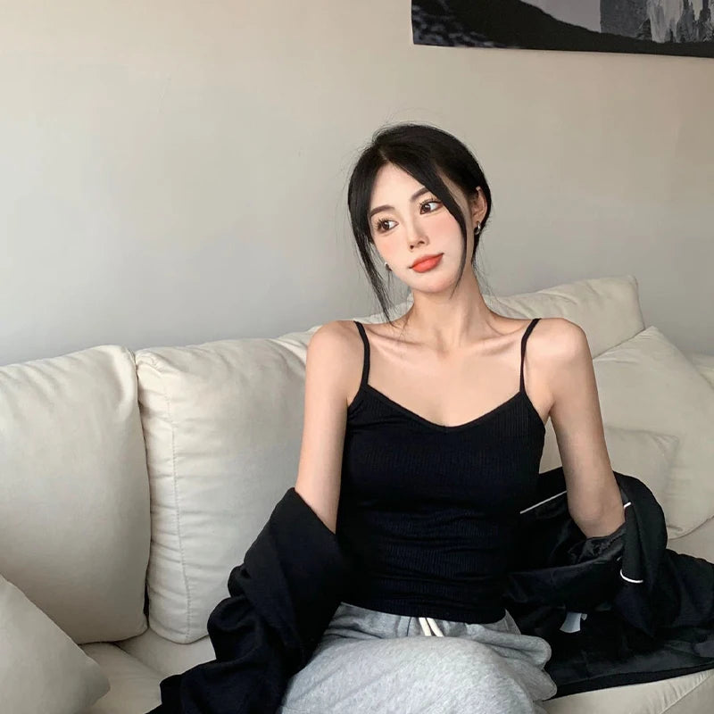 Nylon Sleeveless Velvet Lined Thermal Camisole Tank Top