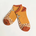Cotton Blend Giraffe Print Ankle Socks