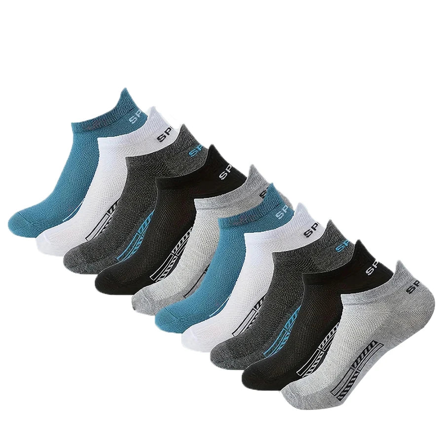 Polyester Elastane Low Cut Casual Mens Socks