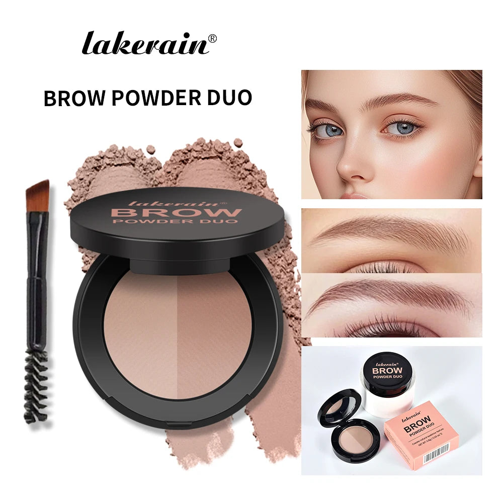 Dual Shade Eyebrow Powder Palette with Application Brush