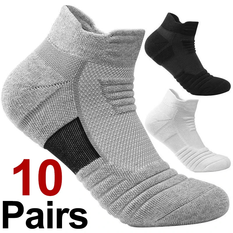 Polyester Elastane Mens Athletic Sports Socks 10 Pairs - 1
