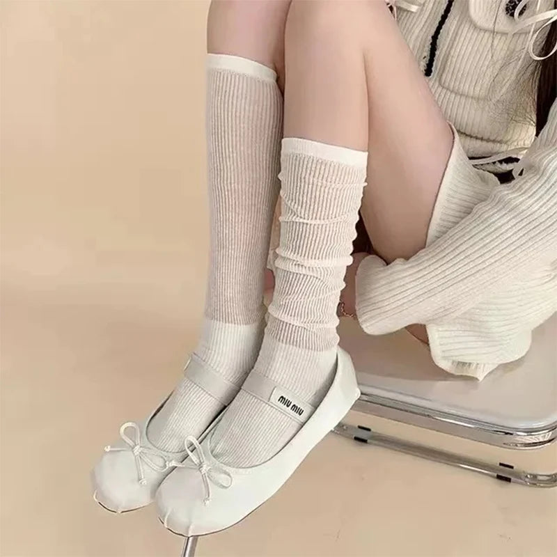 Polyester Blend Knee High Loose Stockings - 6
