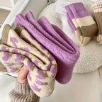 Polyester Elastane Blend Casual Mid Tube Socks 4 Pair Set