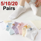 Women Cartoon Knitted Low Tube Casual Socks