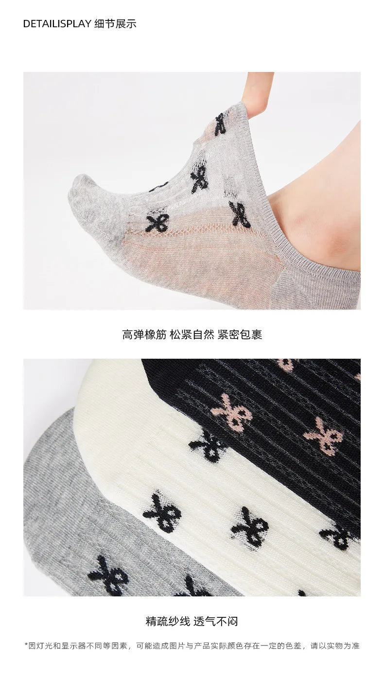 Cotton Mesh No Show Liner Socks for Women