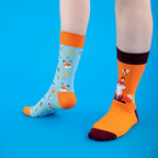 Cotton Blend Fox Pattern Mid Calf Unisex Socks