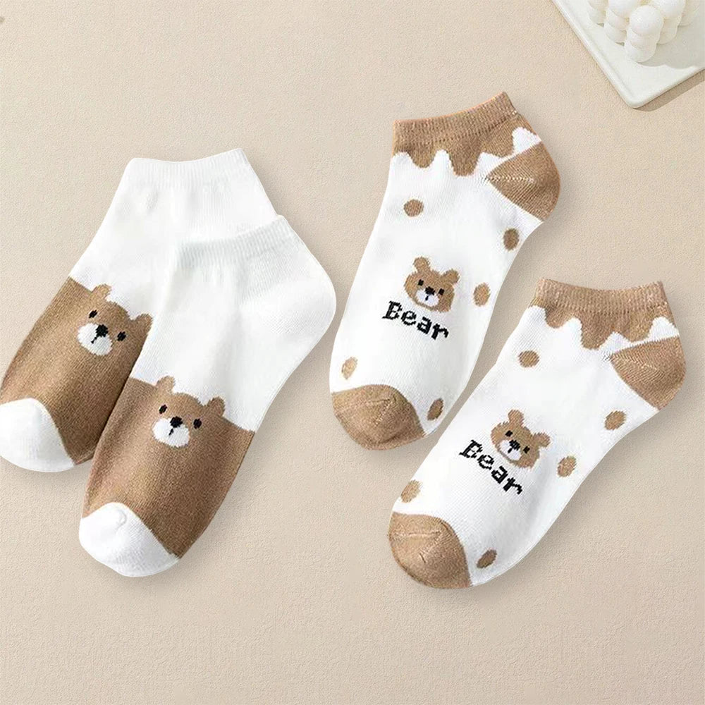 Polyester Blend Cartoon Pattern Low Tube Casual Socks - 6