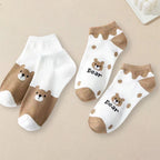 Polyester Blend Cartoon Pattern Low Tube Casual Socks