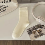 Polyester Elastane Casual Mid Tube Socks For Women