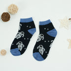Cotton Blend Astronaut Print Ankle Socks