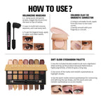 3 Piece Clay Corrector Eyeshadow And Volumizing Mascara Makeup Set