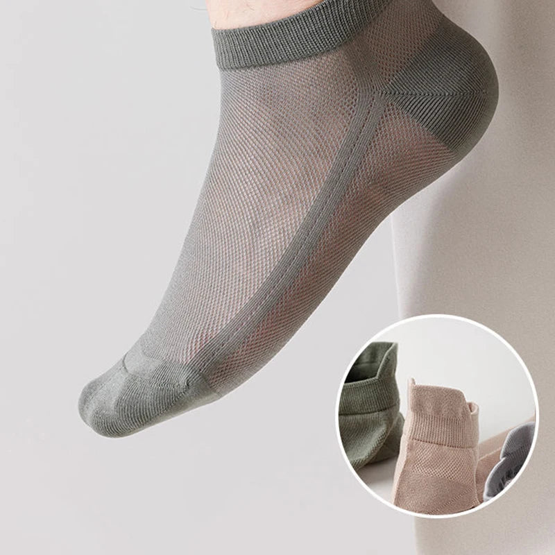 Cotton Polyester Ankle Socks Breathable Mesh Summer Casual Footwear - 18