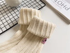 Thick Cotton Knit Mid Tube Crew Socks