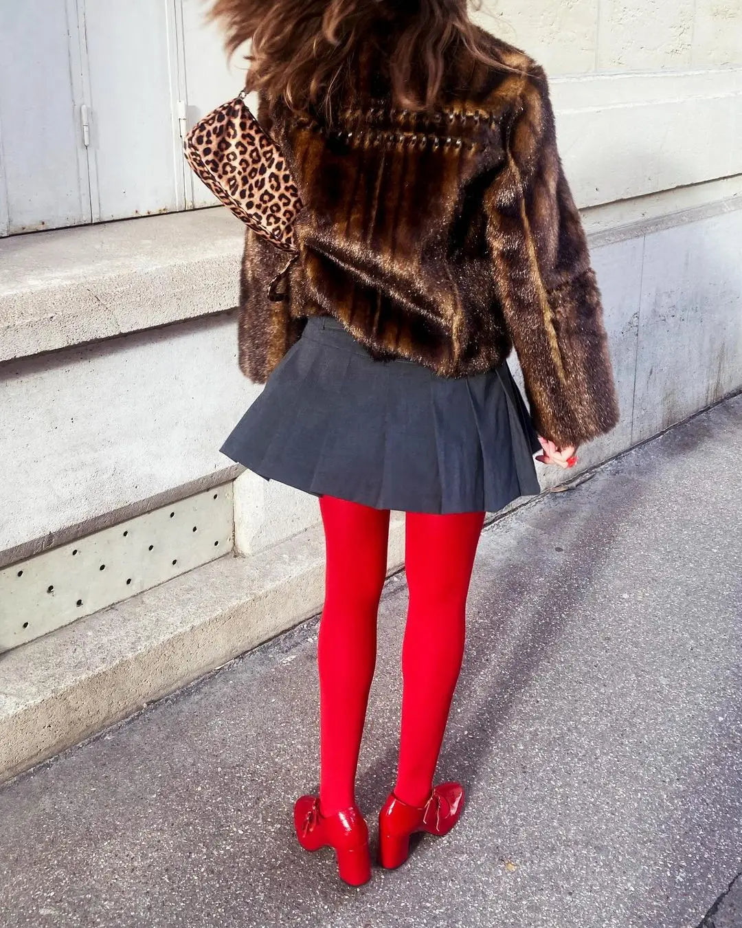 Solid Polyester Elastane Slim Fit Pantyhose Tights - 19