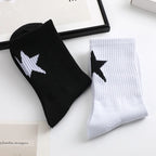 Cotton Star Pattern Mid Tube Socks