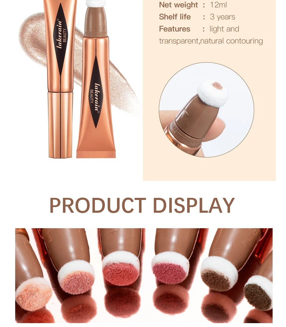 Liquid Face Contour Highlighter and Blush Wand Makeup Applicator - 21
