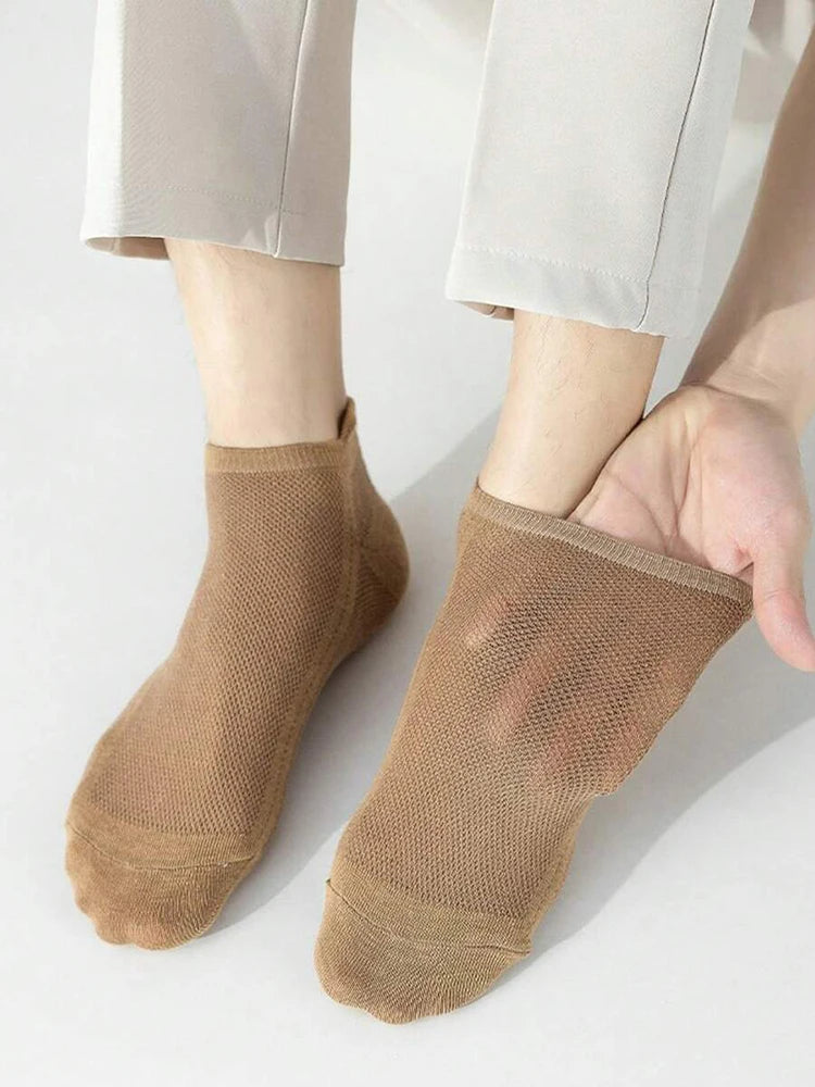 Cotton Polyester Ankle Socks Breathable Mesh Summer Casual Footwear - 10
