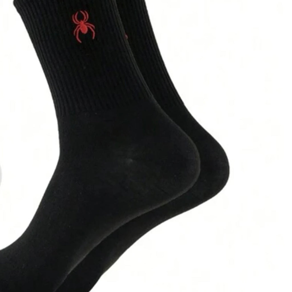 Polyester Elastane Crew Socks Spider Pattern
