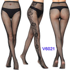 Nylon Spandex Jacquard Patterned Fishnet Pantyhose Tights