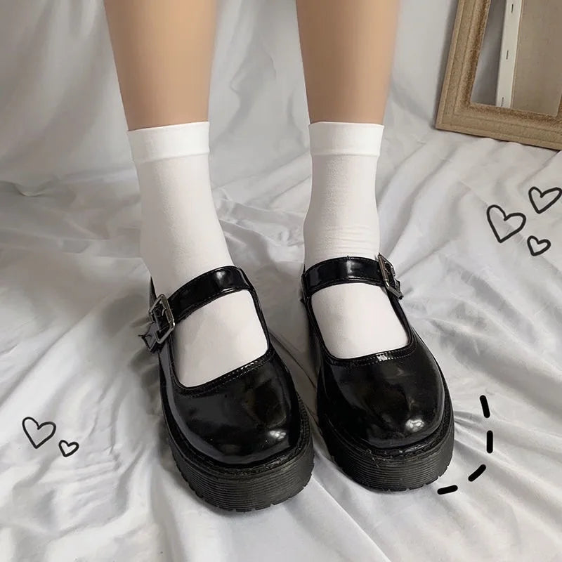 Nylon Polyester Knee High Stockings Solid Color - 8