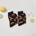 Cotton Blend Shrimp Pattern Mid Calf Socks