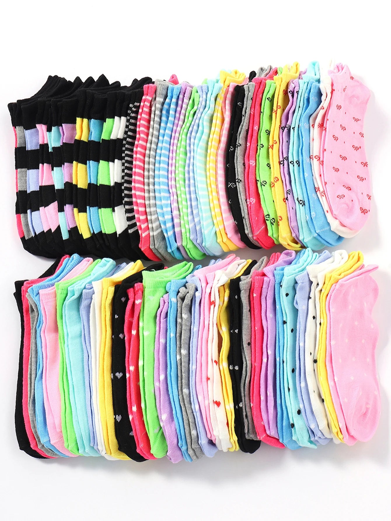 Polyester Elastane Low Cut Casual Ankle Socks Set - 6