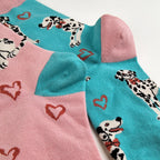 Cotton Blend Spotted Dog Print Mid Calf Casual Socks