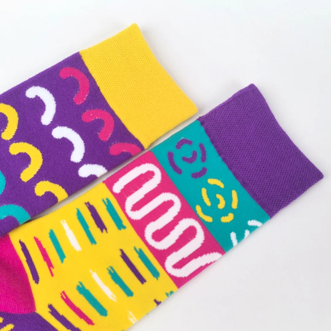 Cotton Blend Geometric Patterned Mid Tube Womens Socks