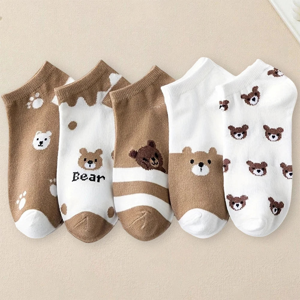 Polyester Blend Cartoon Pattern Low Tube Casual Socks