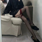 Nylon Spandex Suspender Stockings Women Knee High Socks