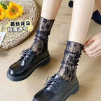 Floral Lace Mesh Ankle Socks