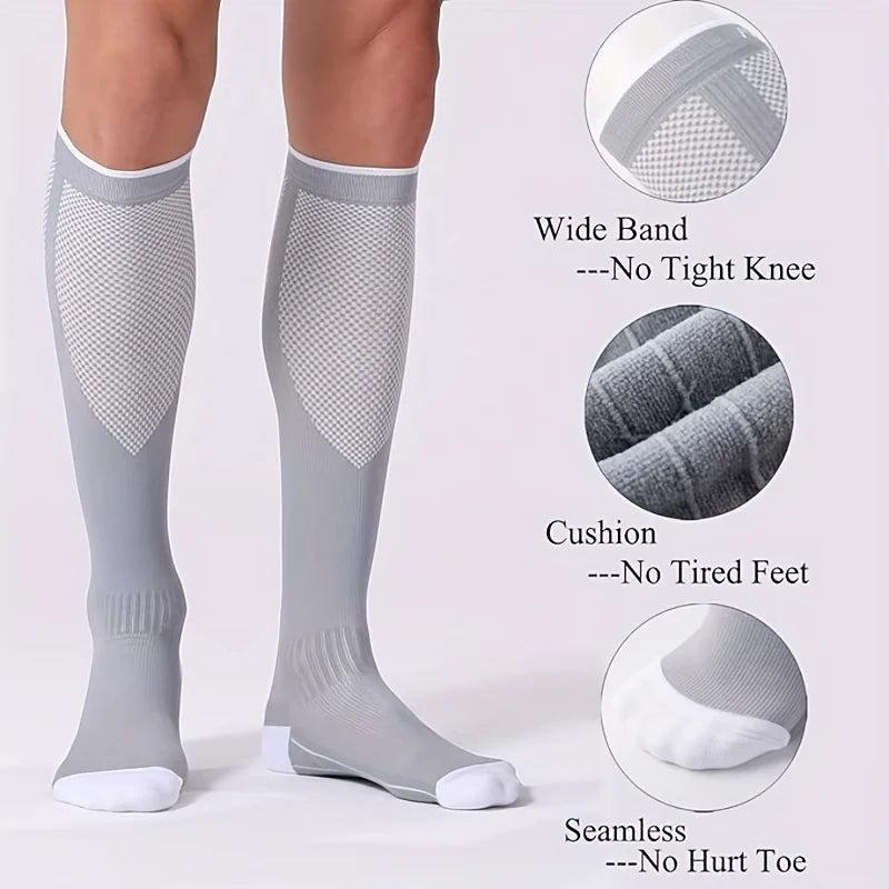 Nylon Polyester Compression Socks 20 30mmHg Circulation Support