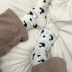 Plush Cartoon Mid Calf Socks Polyester Blend