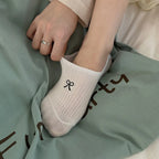 Cotton Polyester Invisible No Show Bow Socks