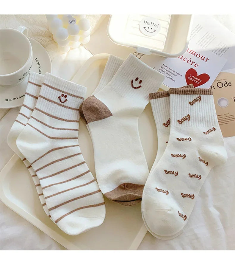 Polyester Blend Mid Tube Socks Women Casual Daily Wear