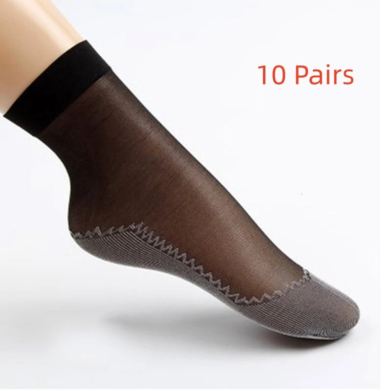 Womens Polyester Nylon Anti Slip Casual Socks - 10